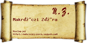 Makróczi Zóra névjegykártya